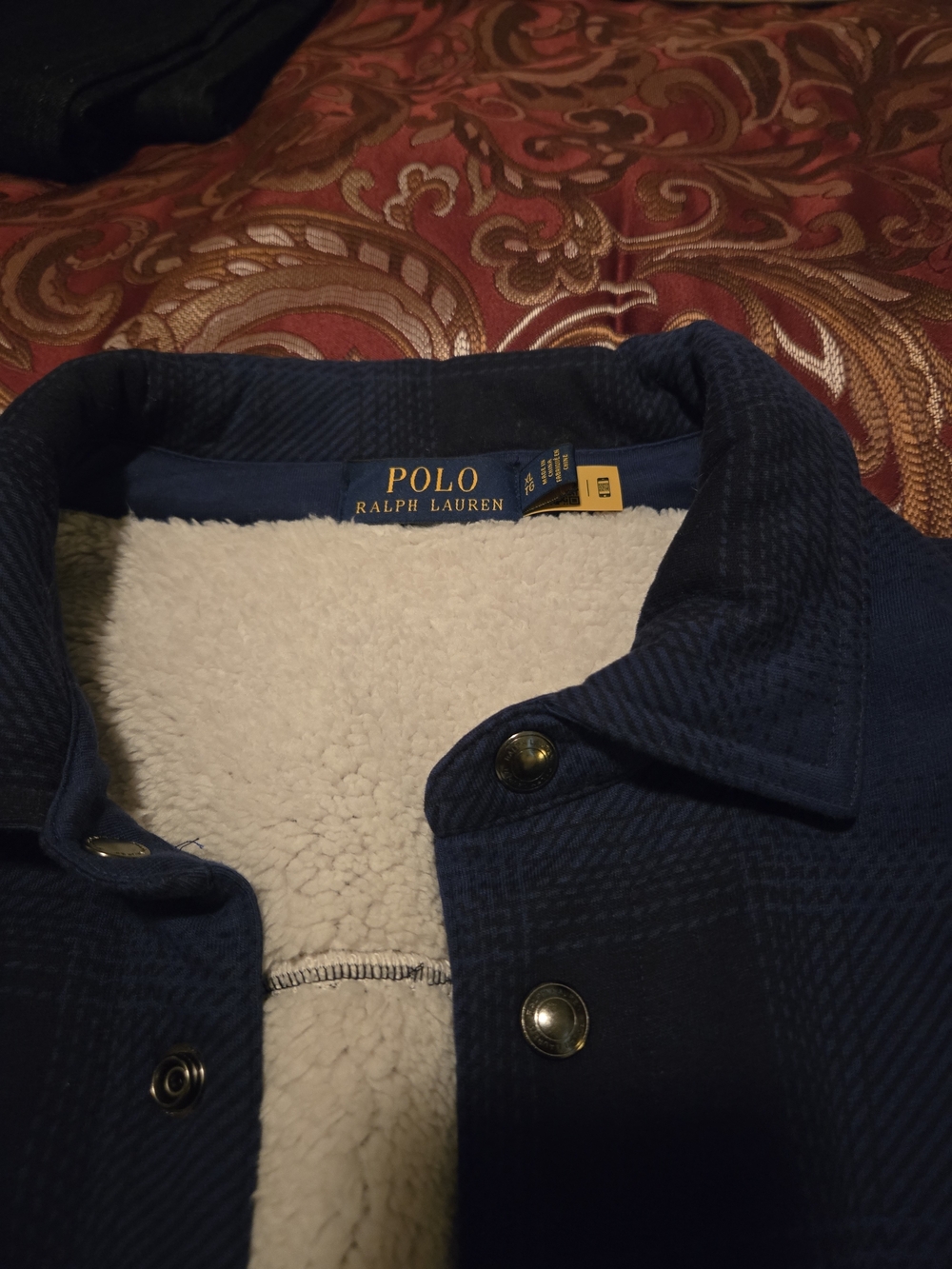 Polo by Ralph Lauren Navy Blue Sherpa-Lined Shirt Jacket